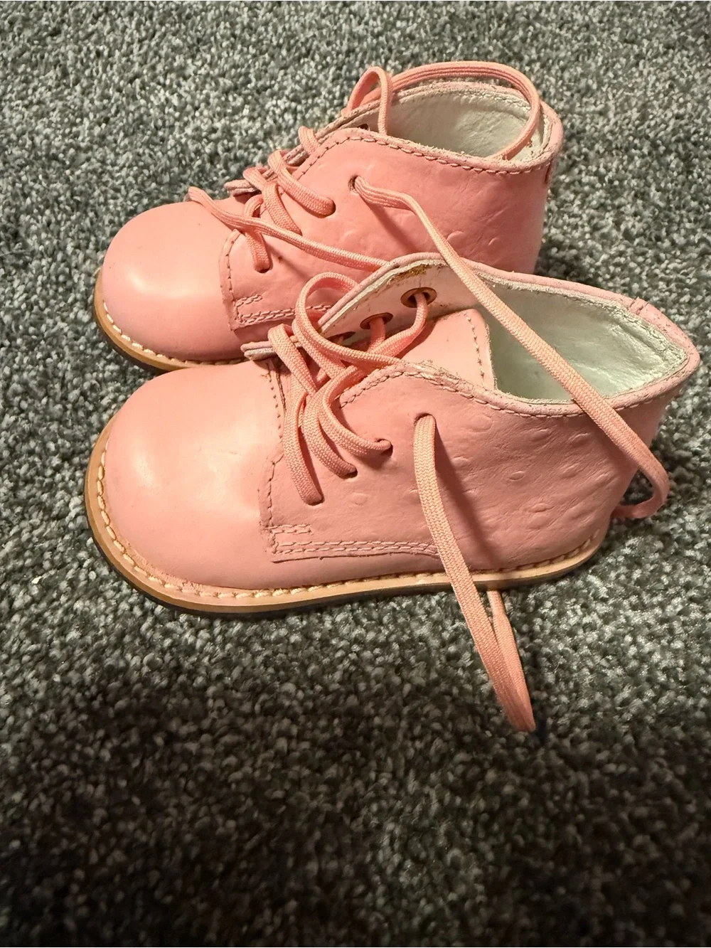 Josmo Pink Lace-Up Ankle Boots